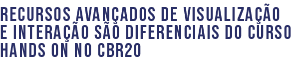 Recursos avançados de visualização e interação são diferenciais do curso Hands On no CBR20