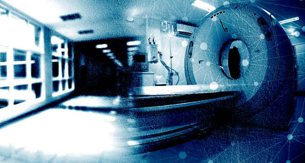 CT scanner in hospital room