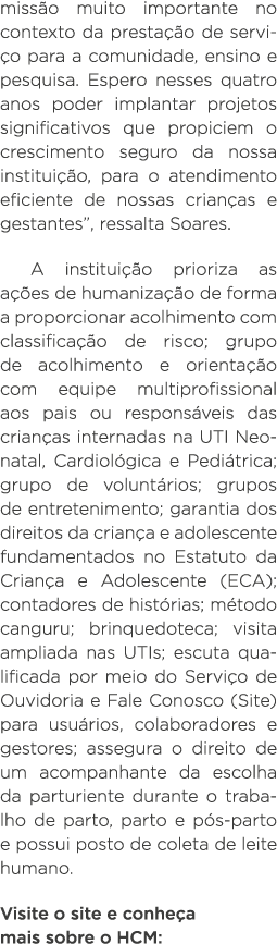 missão muito importante no contexto da prestação de serviço para a comunidade, ensino e pesquisa  Espero nesses quatr   