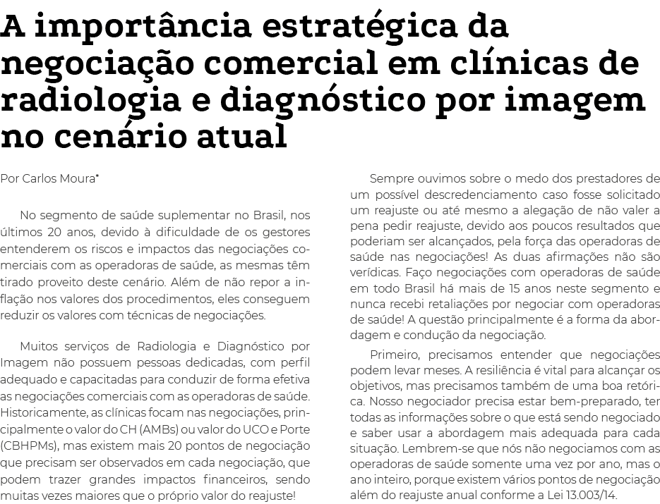 A importância estratégica da negociação comercial em clínicas de radiologia e diagnóstico por imagem no cenário atual   