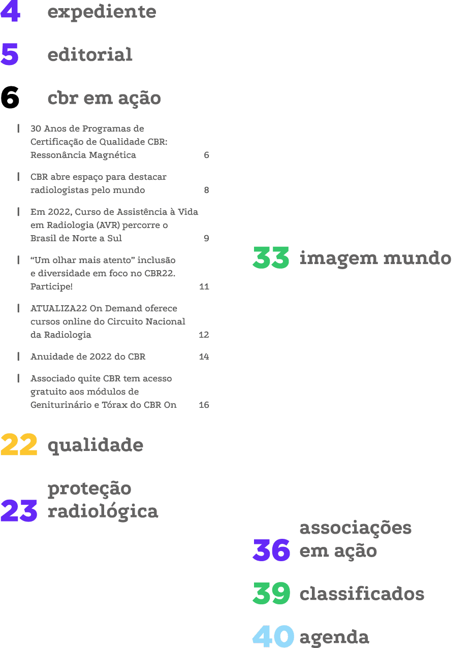 expediente 4 editorial 5 cbr em ação 6   30 Anos de Programas de Certificação de Qualidade CBR: Ressonância Magnética   
