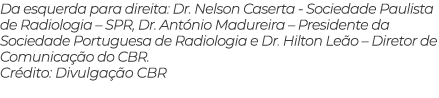 Da esquerda para direita: Dr. Nelson Caserta Sociedade Paulista de Radiologia – SPR, Dr. Ant nio Madureira – Presiden...