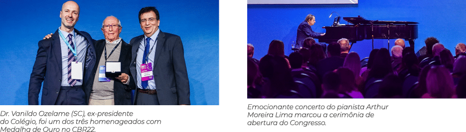 ￼ Dr. Vanildo Ozelame (SC), ex presidente do Col gio, foi um dos tr s homenageados com Medalha de Ouro no CBR22. ￼ Em...