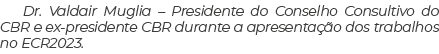 Dr  Valdair Muglia   Presidente do Conselho Consultivo do CBR e ex-presidente CBR durante a apresentação dos trabalho   