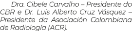 Dra  Cibele Carvalho   Presidente do CBR e Dr  Luis Alberto Cruz Vásquez   Presidente da Asociación Colombiana de Rad   