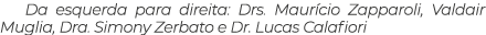 Da esquerda para direita: Drs  Maurício Zapparoli, Valdair Muglia, Dra  Simony Zerbato e Dr  Lucas Calafiori