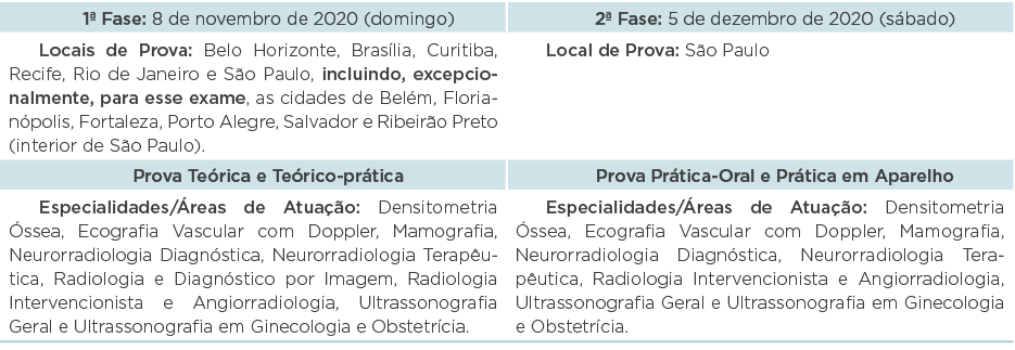 1  Fase: 8 de novembro de 2020 (domingo),2  Fase: 5 de dezembro de 2020 (sábado),Locais de Prova: Belo Horizonte, Bra   