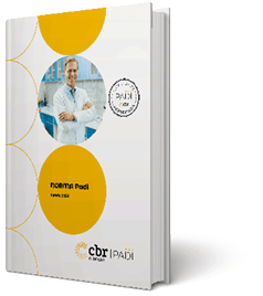 Blank vertical book cover template with pages in front side standing on white surface  Perspective view  Vector illustration 