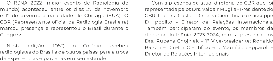O RSNA 2022 (maior evento de Radiologia do mundo) aconteceu entre os dias 27 de novembro e 1º de dezembro na cidade d...