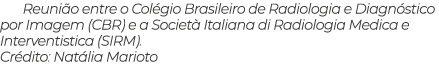 Reuni o entre o Col gio Brasileiro de Radiologia e Diagn stico por Imagem (CBR) e a Societ Italiana di Radiologia Me...