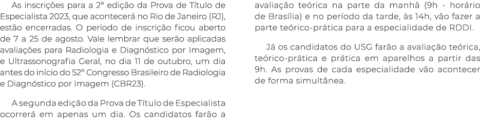 As inscri es para a 2ª edi  o da Prova de T tulo de Especialista 2023, que acontecer  no Rio de Janeiro (RJ), est o ...