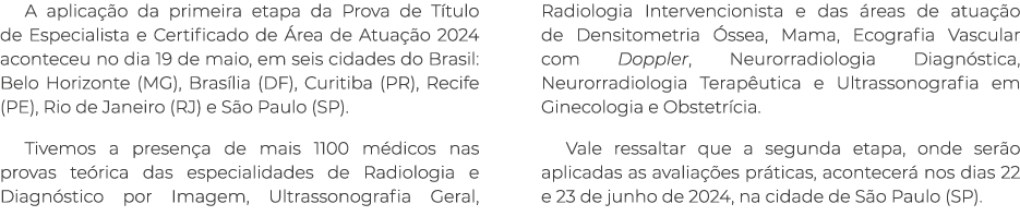 A aplica o da primeira etapa da Prova de T tulo de Especialista e Certificado de  rea de Atua  o 2024 aconteceu no d...