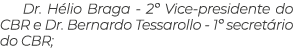 Dr. H lio Braga - 2º Vice-presidente do CBR e Dr. Bernardo Tessarollo - 1º secret rio do CBR;