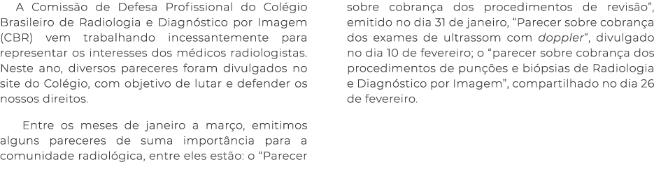 A Comiss o de Defesa Profissional do Col gio Brasileiro de Radiologia e Diagn stico por Imagem (CBR) vem trabalhando ...