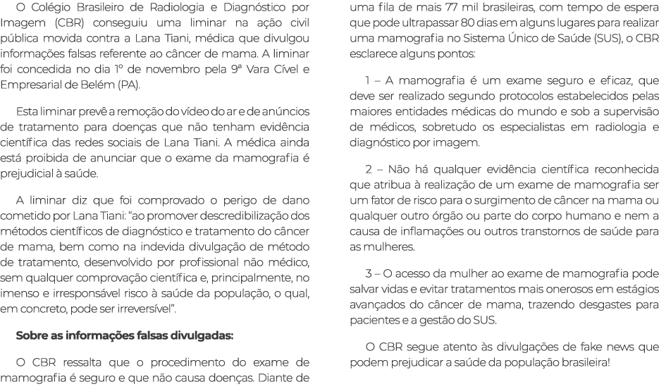 O Col gio Brasileiro de Radiologia e Diagn stico por Imagem (CBR) conseguiu uma liminar na a o civil p blica movida ...