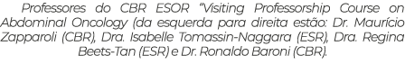 Professores do CBR ESOR “Visiting Professorship Course on Abdominal Oncology (da esquerda para direita est o: Dr. Mau...