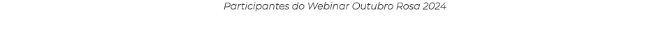 Participantes do Webinar Outubro Rosa 2024