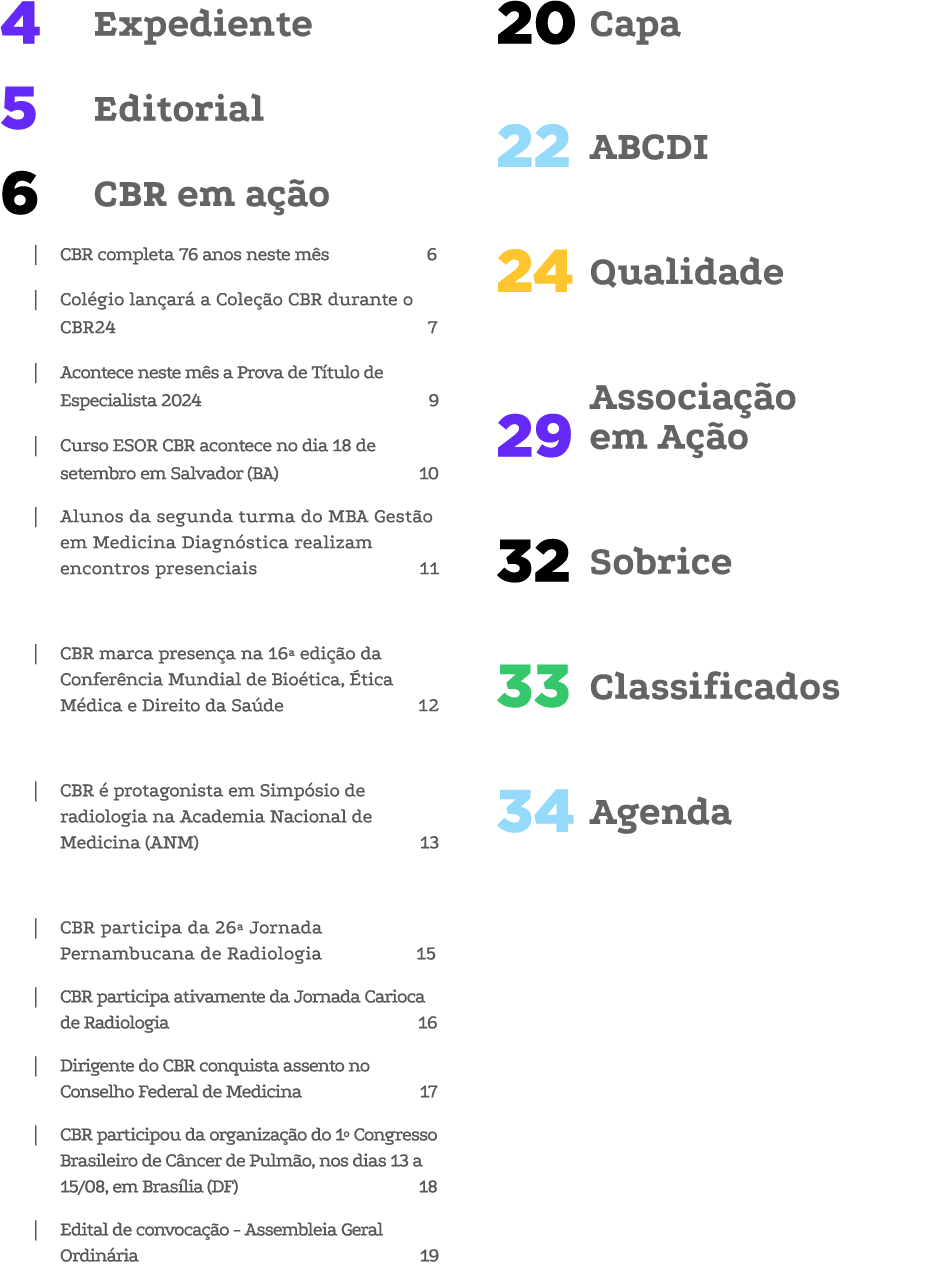 Expediente 4 Editorial 5 CBR em a o 6 | CBR completa 76 anos neste m s 6 | Col gio lan ar  a Cole  o CBR durante o C...