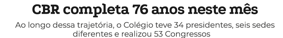 CBR completa 76 anos neste m s Ao longo dessa trajet ria, o Col gio teve 34 presidentes, seis sedes diferentes e real...
