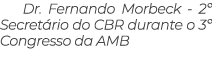 Dr. Fernando Morbeck 2º Secret rio do CBR durante o 3º Congresso da AMB 
