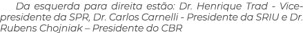 Da esquerda para direita est o: Dr. Henrique Trad Vice presidente da SPR, Dr. Carlos Carnelli Presidente da SRIU e Dr...
