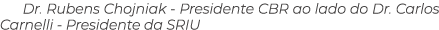 Dr. Rubens Chojniak Presidente CBR ao lado do Dr. Carlos Carnelli Presidente da SRIU 