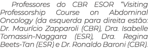 Professores do CBR ESOR “Visiting Professorship Course on Abdominal Oncology (da esquerda para direita est o: Dr. Mau...