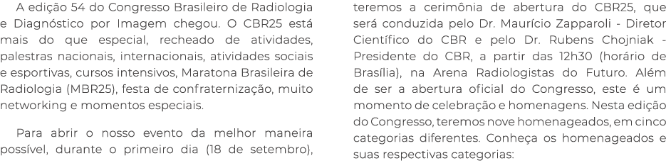 A edi o 54 do Congresso Brasileiro de Radiologia e Diagn stico por Imagem chegou. O CBR25 est  mais do que especial,...
