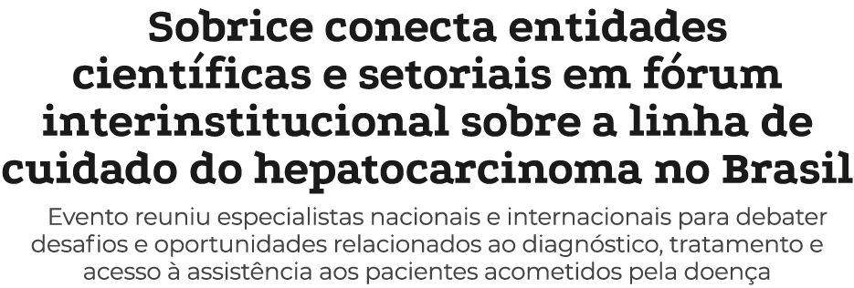 Sobrice conecta entidades cient ficas e setoriais em f rum interinstitucional sobre a linha de cuidado do hepatocarci...