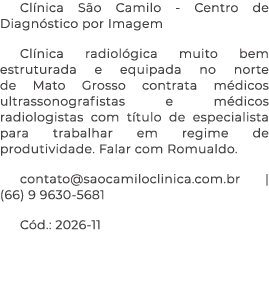 Cl nica S o Camilo Centro de Diagn stico por Imagem Cl nica radiol gica muito bem estruturada e equipada no norte de ...