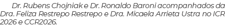 Dr. Rubens Chojniak e Dr. Ronaldo Baroni acompanhados da Dra. Feliza Restrepo Restrepo e Dra. Micaela Arrieta Ustra n...