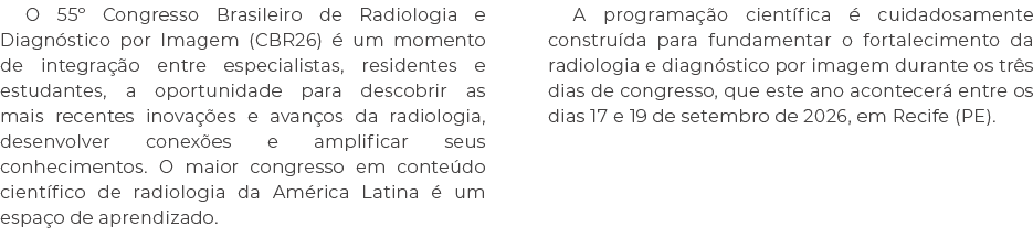 O 55º Congresso Brasileiro de Radiologia e Diagn stico por Imagem (CBR26)  um momento de integra  o entre especialis...