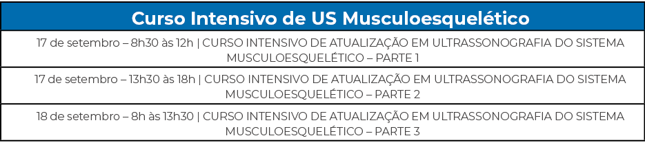 Curso Intensivo de US Musculoesquel tico,17 de setembro – 8h30 s 12h | CURSO INTENSIVO DE ATUALIZA  O EM ULTRASSONOG...