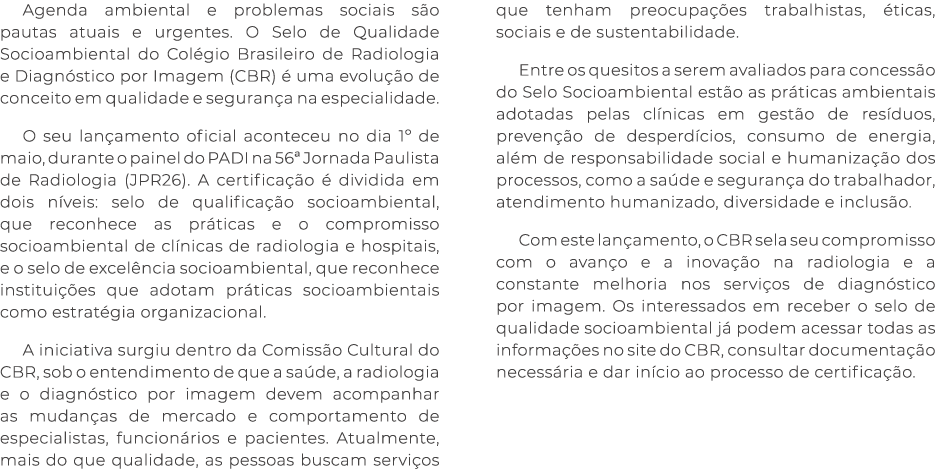 Agenda ambiental e problemas sociais s o pautas atuais e urgentes. O Selo de Qualidade Socioambiental do Col gio Bras...
