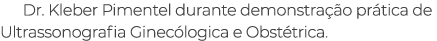 Dr. Kleber Pimentel durante demonstra o pr tica de Ultrassonografia Ginec logica e Obst trica. 