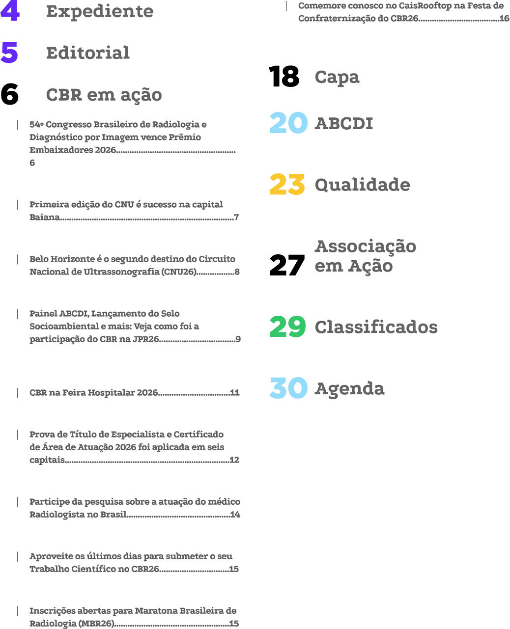 Expediente 4 Editorial 5 CBR em a o 6 | 54º Congresso Brasileiro de Radiologia e Diagn stico por Imagem vence Pr mio...