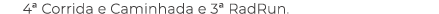 4ª Corrida e Caminhada e 3ª RadRun.