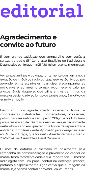 editorial Agradecimento e convite ao futuro  com grande satisfa  o que compartilho com voc s a certeza de que o 55º ...